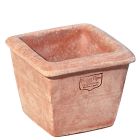 Impruneta Terracotta, Didorlo, Blumentopf, Pflanztopf, quadratisch, schlicht, klein, grau, Terracottatopf, Kräutertopf, Vierecktopf