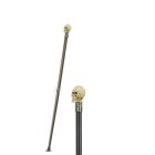 Gehstock mit Totenkopf-Griff aus Polyresin, Spazierstock, Halloweendeko, A RESIN MOUNTED ALUMINIUM WALKING STICK (1 Stück)