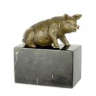 Bronzefigur sitzendes Schwein, A BRONZE SCULPTURE OF A SITTING PIG