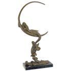 Bronzefigur Halbmond mit Meerjungfrau, A BRONZE SCULPTURE OF THE HALF MOON MERMAID