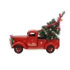 Miniaturmodell Truck, Weihnachtsdeko, Zinkblech, A TIN MODEL OF A PICK UP TRUCK IN CHRISTMAS STYLE