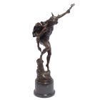 Bronzefigur Mercury, Gartenfigur, Höhe 61,5 cm, A BRONZE SCULPTURE OF MERCURY FASTENING HIS SANDALS