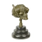 Bronzefigur Steampunk-Schädel, A BRONZE STEAMPUNK SCULPTURE OF A SKULL