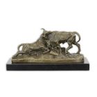 Bronzefigur zwei kämpfende Stiere, A BRONZE GROUP OF A PAIR OF FIGHTING BULLS