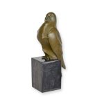 Bronzetierfigur Taube, Vogelfigur, Taubenfigur, Tierfigur, Gartenfigur, Innendeko, Gartendeko, A BRONZE SCULPTURE OF A PIGEON