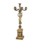 Sechsflammiger vergoldeter Kerzenleuchter aus Bronze, A SIX LIGHT GILT BRONZE CANDELABRUM