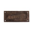 Gusseisen-Schild "Die besten Antiquitäten sind alte Freunde", A CAST IRON "THE BEST ANTIQUES ARE OLD FRIENDS" PLAQUE