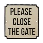 Gusseisenschild, A CAST IRON "PLEASE CLOSE THE GATE" SIGN