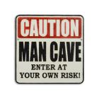 Gusseisenschild, A CAST IRON "CAUTION MAN CAVE" PLAQUE