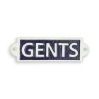 Gusseisenschild, A CAST IRON GENTS SIGN WHITE ON DARK BLUE