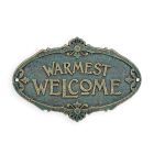 Gusseisenschild "Willkommen", Wandschild, Willkommensschild, Türschild, A CAST IRON WARMEST "WELCOME" PLAQUE