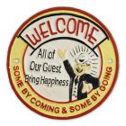 Gusseisenschild, A CAST IRON "ALL OF OUR GUESTS BRING HAPPINESS" PLAQUE