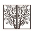 Zweiteilige Wanddekoration Lebensbaum, AN IRON TREE OF LIFE WALL DIPTYCH