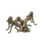 Erotische Bronzefigur, AN EROTIC BRONZE GROUP OF A TREESOME