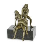 Erotische Bronzefigur, AN EROTIC BRONZE SCULPTURE OF A MALE AND FEMALE NUDES