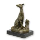 Bronzefigur Windhund, A BRONZE SCULPTURE OF A SITTING GREYHOUND