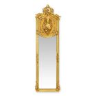 Trumeau-Spiegel, Pfeilerspiegel, Wandspiegel, Barockspiegel, Hochformat, goldfarbener Rahmen, A GOLD TRUMEAU MIRROR