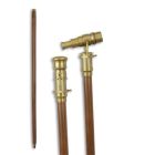 Gehstock mit Messinggriff, A BRASS WALKING STICK - EXTENDABLE BINOCULARS