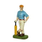 Gusseisenfigur Kricket-Spieler, A CAST IRON FIGURINE OF A CRICKET PLAYER