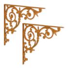 Paar Blumenhaken aus Gusseisen, A PAIR OF CAST IRON WALL BRACKETS