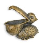 Gusseisenfigur Pelikan, Pelikanfigur, Gusseisenpelikan, Gusseisentier, Tierfigur, Dekofigur, Dekoschale, A CAST IRON PELICAN BOWL