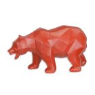 Tierfigur Bär aus Polyresin, vieleckige Oberfläche, rot, A RESIN POLYGONAL FIGURINE OF A BEAR, RED