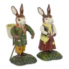 Gusseisenfigur Hasenpaar, Höhe 22,8 cm, Hase, Osterhase, Hasenfigur, Hasenfigurine, Gusseisenhase, Gusseisentier, Tierfigur, Dekofigur, A PAIR OF CAST IRON EASTER BUNNYS