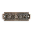 Gusseisenschild "Bathroom" (Badezimmer), A CAST IRON "BATHROOM" PLAQUE