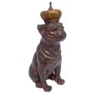 Polyresintierfigur gekrönte Bulldogge, Hundefigur, A RESIN FIGURINE OF A CROWNED BULLDOG