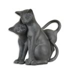 Polyresinfigur Katzenpaar, A RESIN GROUP OF TWO CUDDLING CATS