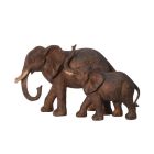 Polyresin-Tierfigur Elefantenfamilie, A RESIN GROUP OF AN ELEPHANT WITH CALF