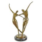 Moderne Bronzefigur tanzendes Paar, A MODERNIST BRONZE SCULPTURE OF A DANCING COUPLE