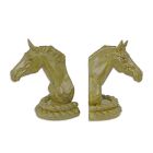 Paar Buchstützen mit Pferdköpfen aus Gusseisen, A PAIR OF CAST IRON HORSE HEAD BOOKENDS