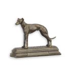 Gusseisentierfigur Windhund auf Sockel, A CAST IRON GREYHOUND ON BASE