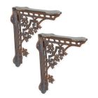 Paar Blumenhaken aus Gusseisen, A PAIR OF CAST IRON WALL BRACKETS