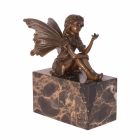 Bronzefigur Elfe mit Schmetterling, A BRONZE SCULPTURE OF A FAIRY HOLDING A BUTTERFLY