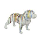 Gusseisentierfigur Terrier, Hundefigur, weiß, Drip-Painting-Stil, A CAST IRON STAFFORDSHIRE TERRIËR - DRIP ART, WHITE