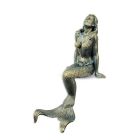 Gusseisenfigur Meerjungfrau, A CAST IRON FIGURINE OF A MERMAID