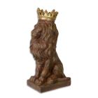 Tierfigur Löwe mit Krone aus Polyresin, A RESIN FIGURINE OF A CROWNED LION