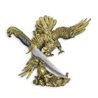 Jagdmesser mit figürlicher Halterung, Adlerfigur, Dolch, Waffe, Sammlerstück, Nachbildung, A HUNTING DAGGER IN AN EAGLE-SHAPED STAND