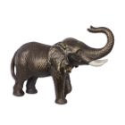 Gusseisentierfigur Elefant, Elefantenfigur, bronzefarben, A CAST IRON SCULPTURE OF AN ELEPHANT, BRONZE COLOR