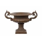 Gusseisenpokal, braun, A CAST IRON PLANTER, BROWN