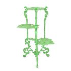 3-stufiger Blumenständer aus Gusseisen, grün, A CAST IRON 3 TIER FLOWER TABLE, GREEN