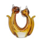 Glasfigur Katzen im Murano-Stil, A MURANO STYLE GLASS FIGURINE OF A PAIR OF CATS