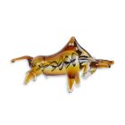 Glasfigur Stier, Stierfigur, Murano-Stil, A MURANO STYLE GLASS FIGURINE OF A BULL