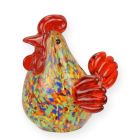 Glasfigur Hahn, Gockel, Hahnfigur, Murano-Stil, A MURANO STYLE GLASS FIGURINE OF A ROOSTER