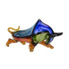 Glasfigur Stier, Stierfigur, Murano-Stil, A MURANO STYLE GLASS FIGURINE OF A CHARGING BULL