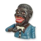 Spardose aus Gusseisen, A CAST IRON BLACK MAN MECHANICAL BANK