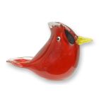 Glasfigur Rotkardinal im Murano-Stil, Sperlingvogel, A MURANO STYLE GLASS FIGURINE OF A NORTHERN CARDINAL BIRD