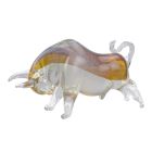 Glasfigur Stier im Murano-Stil, A MURANO STYLE GLASS FIGURINE OF A CHARGING BULL